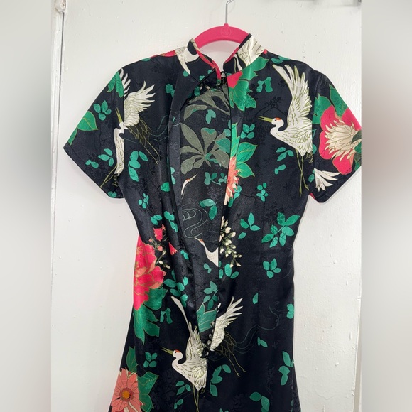 Zara oriental floral bird mini dress size Small - Picture 6 of 8